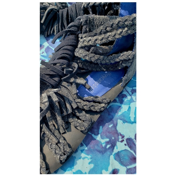 JEFFREY CAMPBELL 💦 blue suede gladiator sz 8 - Picture 5 of 8